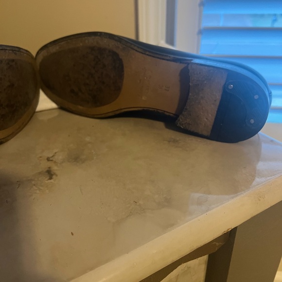 Salvatore Ferragamo Black Leather Loafers with Gold Accent - Picture 9 of 10